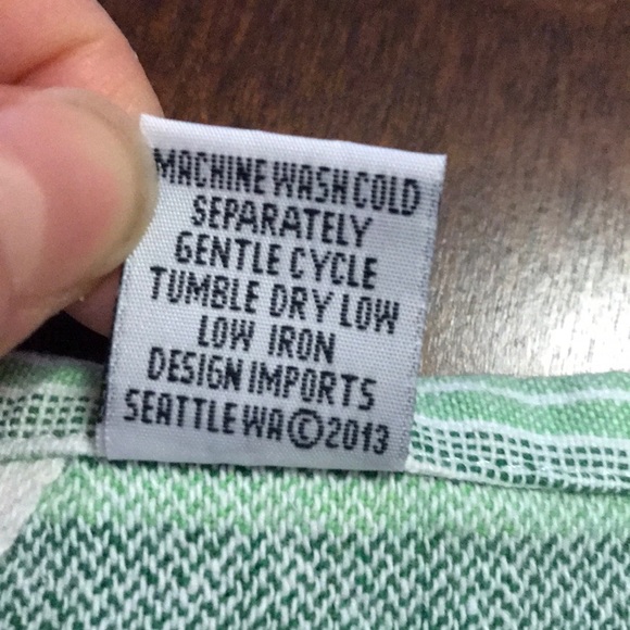 DII set of 2 hand towels green stripes - Picture 5 of 6